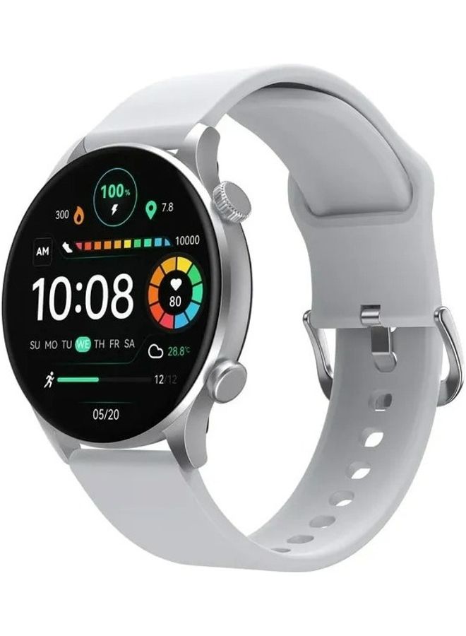 Haylou - Solar Plus Smartwatch 1.43 inch Amoled HD Display 105 Sport modes Heart Rate monitoring SpO2 with Bluetooth Calling Silver - Image 1