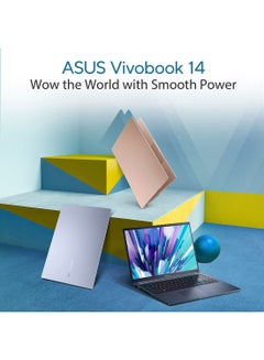 ASUS Vivobook 14 X1402ZA-EB110W Slim (Upgraded Version) Laptop With 14-Inch Display, Core i5-1235U Processor / 8GB RAM / 512GB SSD / Intel UMA / Win 11 Home / English/Arabic Quiet Blue  - Image 3