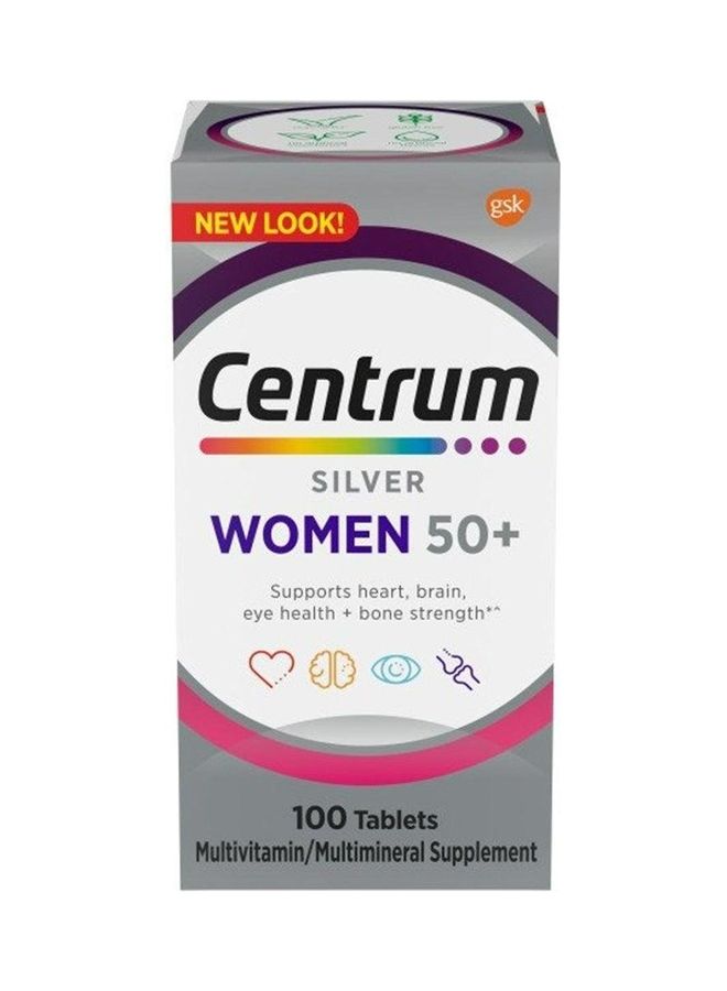 Centrum - Multivitamin And Multimineral Silver 50+ For Women 100 Tablets - Image 1