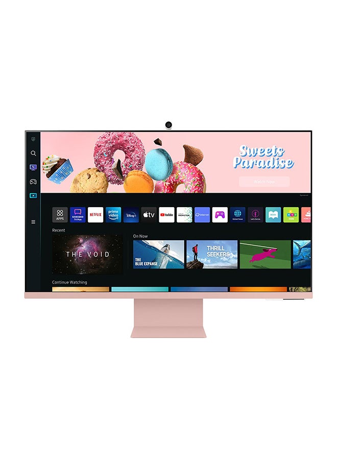 Samsung - 32 inch M8 4K UHD Flat Monitor, With Smart TV Experience and Camera, Max 60Hz Refresh Rate, 4ms Gtg Response Time, 16:9 Aspect Ratio, HDR10, IoT Hub, USB-C, Micro HDMI, LS32BM80PUMXU Daylight Sunset Pink - Image 1