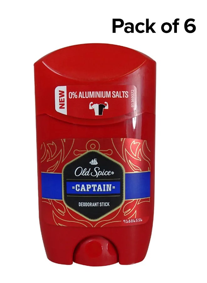 Old Spice Captain Deodorant Stick Pack Of 6 50ml - Image 1