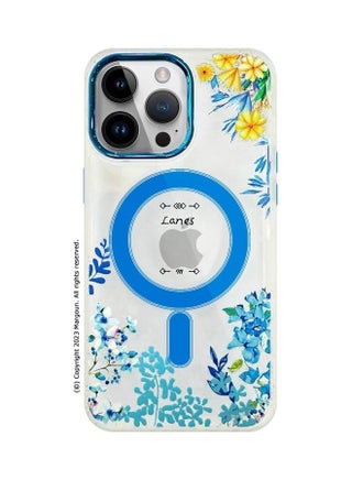 Case For Apple iPhone 13 Pro Max Romantique Floral Design Fashion Flower Compatible With MagSafe And Wireless Charging Cover Blue - v1681524087/N53401111A_1