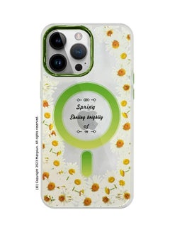 Case For Apple iPhone 13 Pro Max Romantique Floral Design Fashion Flower Compatible With MagSafe And Wireless Charging Cover Green
