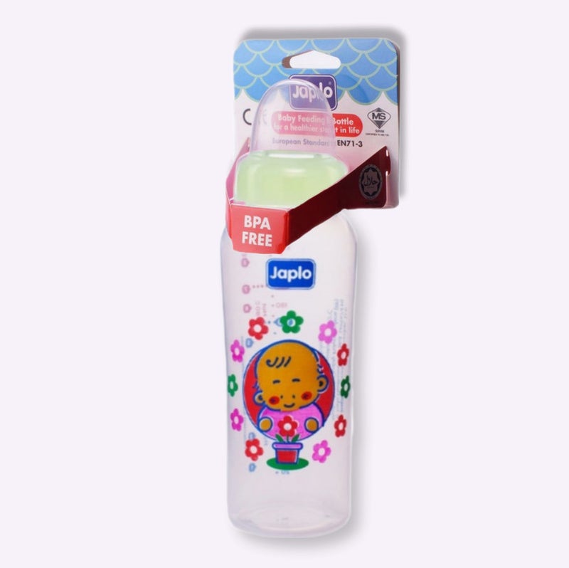 Japlo Round baby feeding Bottle with Anti-colic nipple & Lukewarm water mixer size 240 ml (card) - Assorted  - Image 1