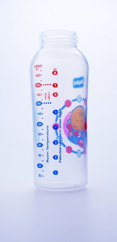 Japlo Round baby feeding Bottle with Anti-colic nipple & Lukewarm water mixer size 240 ml (card) - Assorted  - Image 4