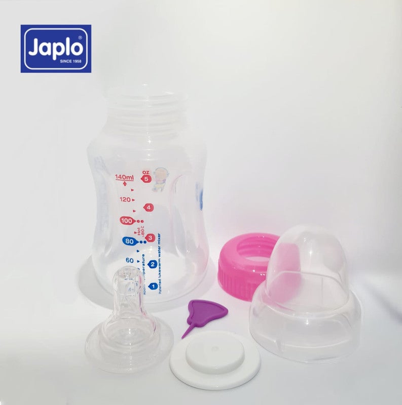 Japlo - Easy mix & grip  baby feeding Bottle with Anti-colic nipple & Lukewarm water mixer size 140 ml - Assorted - Image 1