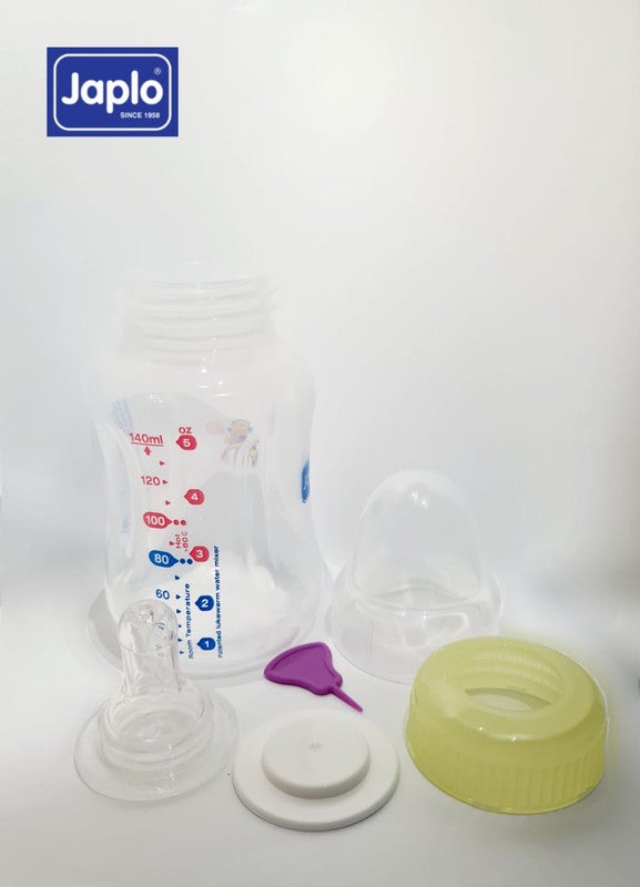 Japlo - Easy mix & grip  baby feeding Bottle with Anti-colic nipple & Lukewarm water mixer size 140 ml - Assorted - Image 1