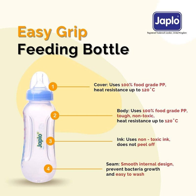 Japlo - Easy mix & grip  baby feeding Bottle with Anti-colic nipple & Lukewarm water mixer size 140 ml - Assorted - Image 1