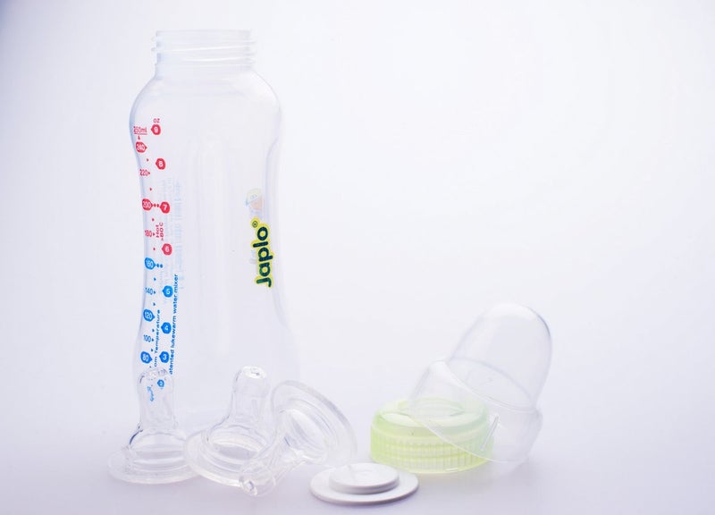 Japlo - Easy mix & grip  baby feeding Bottle with Anti-colic nipple & Lukewarm water mixer size 250 ml - Assorted - Image 1