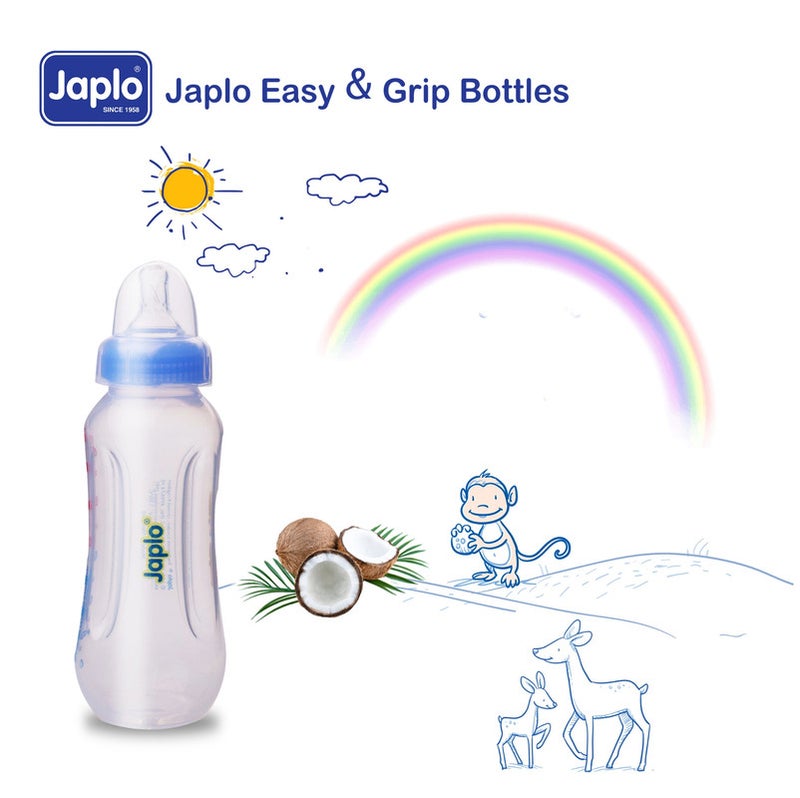 Japlo - Easy mix & grip  baby feeding Bottle with Anti-colic nipple & Lukewarm water mixer size 250 ml - Assorted - Image 1