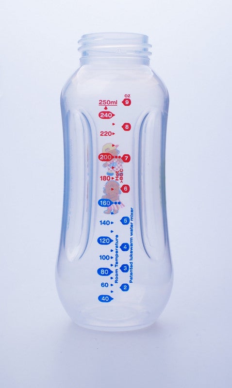 Japlo - Easy mix & grip  baby feeding Bottle with Anti-colic nipple & Lukewarm water mixer size 250 ml - Assorted - Image 1