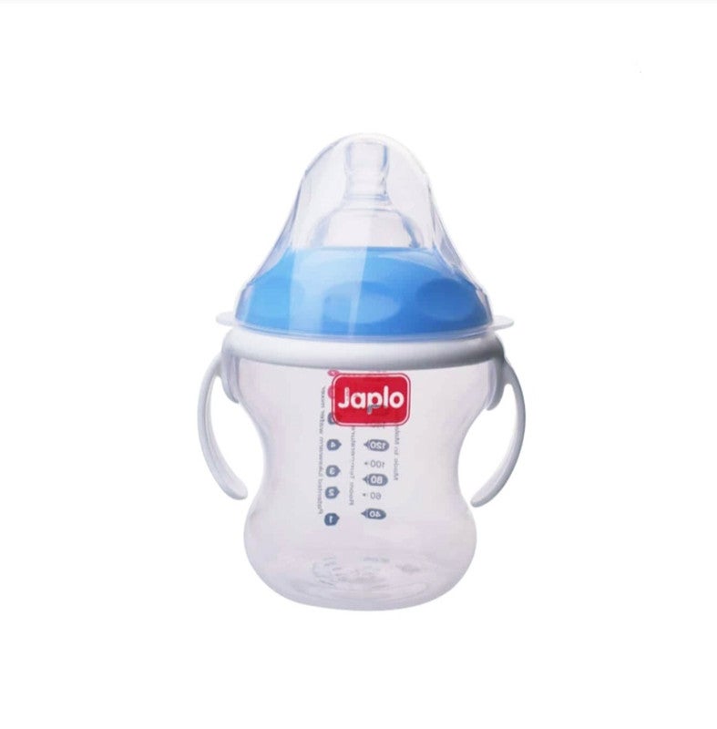 Japlo Nana Natural Feeding Bottle , for natural feeling like the sensation of breastfeeding , with Anti-colic nipple & Lukewarm water mixer 260 ml (seprate handes)  - Image 1