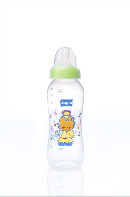 جابلو رضاعة(ببرونه) انسيابية للاطفال مع حلمة مضادة للمغص وخلاط ماء فاتر مقاس 250 مل (كارت) - Image 2