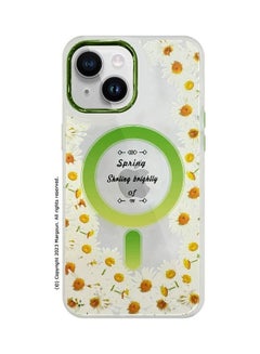 Case For Apple iPhone 14 Plus Romantique Floral Design Fashion Flower Compatible With MagSafe And Wireless Charging Cover Green
