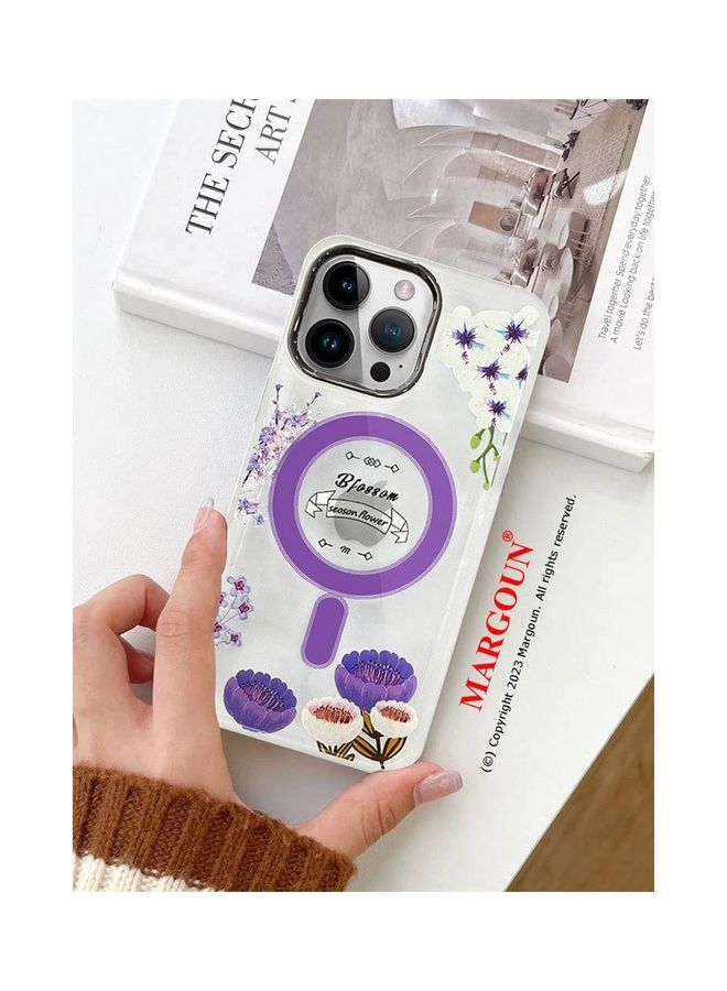 مارجون حافظة لآيفون 14 برو بتصميم زهور رومانسي متوافقة مع MagSafe والشحن اللاسلكي - Image 2