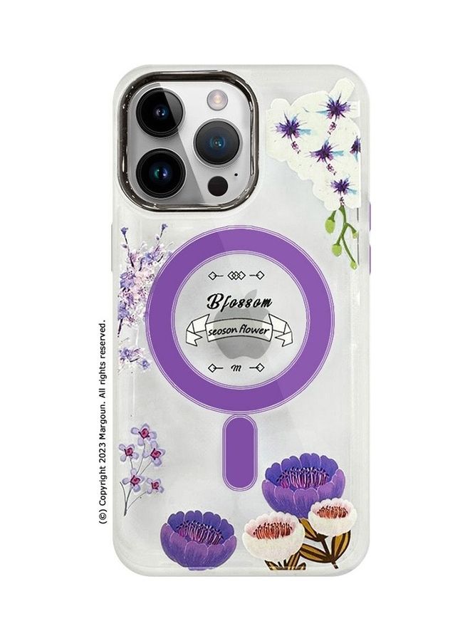 مارجون حافظة لآيفون 14 برو بتصميم زهور رومانسي متوافقة مع MagSafe والشحن اللاسلكي - Image 1