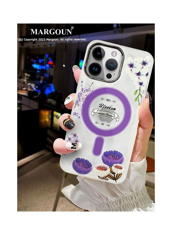 مارجون حافظة لآيفون 14 برو بتصميم زهور رومانسي متوافقة مع MagSafe والشحن اللاسلكي - Image 5