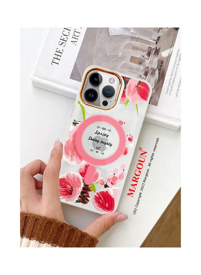 MARGOUN - Case For Apple iPhone 14 Pro Max Romantique Floral Design Fashion Flower Compatible With MagSafe And Wireless Charging Cover Pink - Image 1