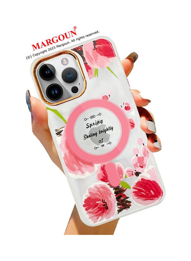 MARGOUN - Case For Apple iPhone 14 Pro Max Romantique Floral Design Fashion Flower Compatible With MagSafe And Wireless Charging Cover Pink - Image 1