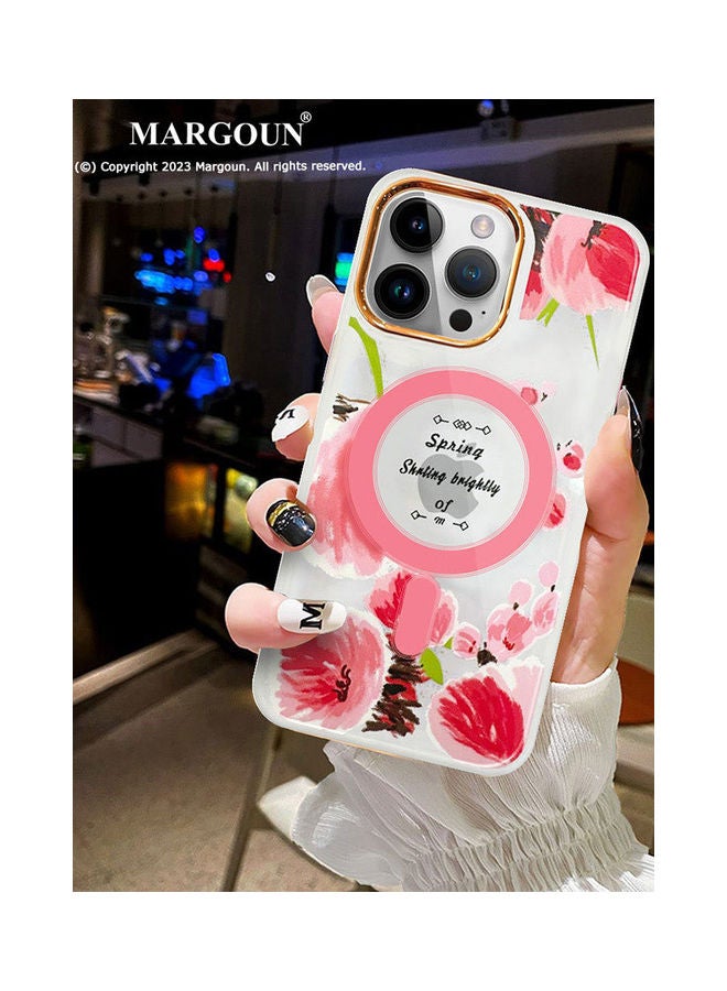 MARGOUN - Case For Apple iPhone 14 Pro Max Romantique Floral Design Fashion Flower Compatible With MagSafe And Wireless Charging Cover Pink - Image 1