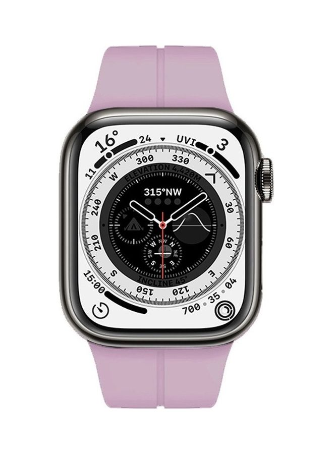 Apple Watch Band 42mm 44mm 45mm 49mm Magnetic Band D-Buckle Silicone Sport Strap Replacement Wrist Band Purple