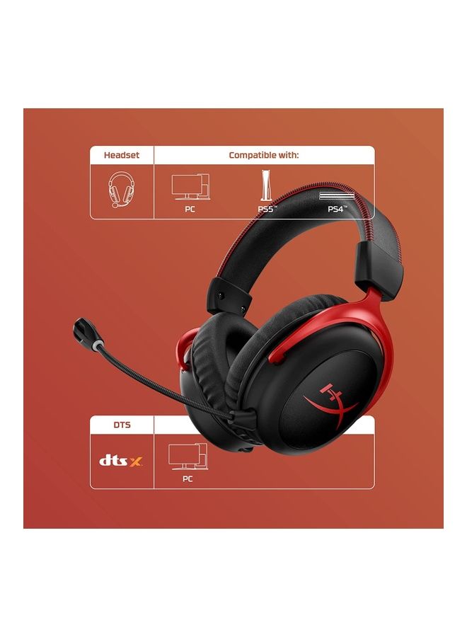 HYPERX - Hyperx Cloud II Wireless Red Gaming Headset (4P5K4) - Image 1