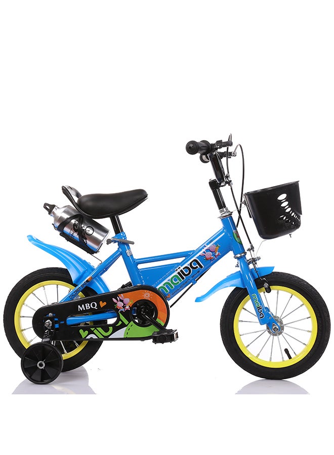 MAIBQ - Children's Bike With Training Wheels Water Bottle And Front Basket 14inch - Image 1