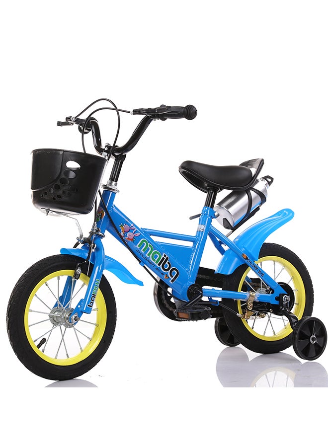 MAIBQ - Children's Bike With Training Wheels Water Bottle And Front Basket 14inch - Image 1