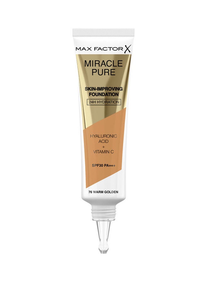 Max Factor - Miracle Pure Skin Improving Foundation 76 Warm Golden - Image 1