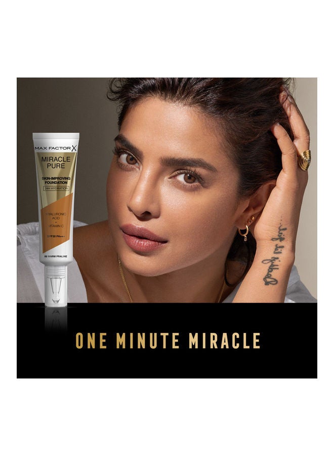 Max Factor Miracle Pure Skin Improving Foundation SPF30, 89 Warm Praline  - Image 4