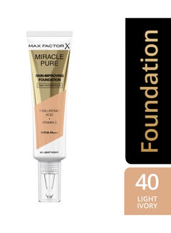 Max Factor Miracle Pure Skin Improving Foundation 40 Light Ivory  - Image 2