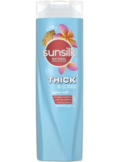 Sunsilk Shampoo Biotin & Castor Oil For Thick and Long Hair Blue 180ml  - Image 1
