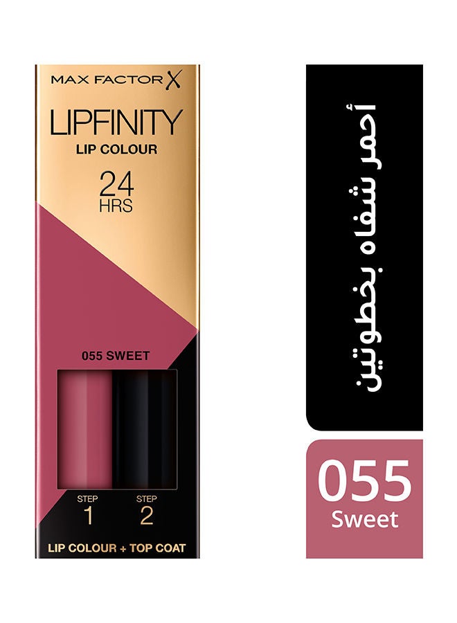 Max Factor - 2-step Long Lasting Lipfinity Lip Colour Lipstick 2.3 ml 055 Sweet - Image 1