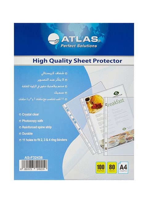 100-Piece A4 File Folder Clear