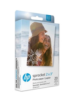 Sprocket 2x3 Premium Zink Sticky Back Photo Paper 20 Sheets White - v1681882254/N53401600A_1