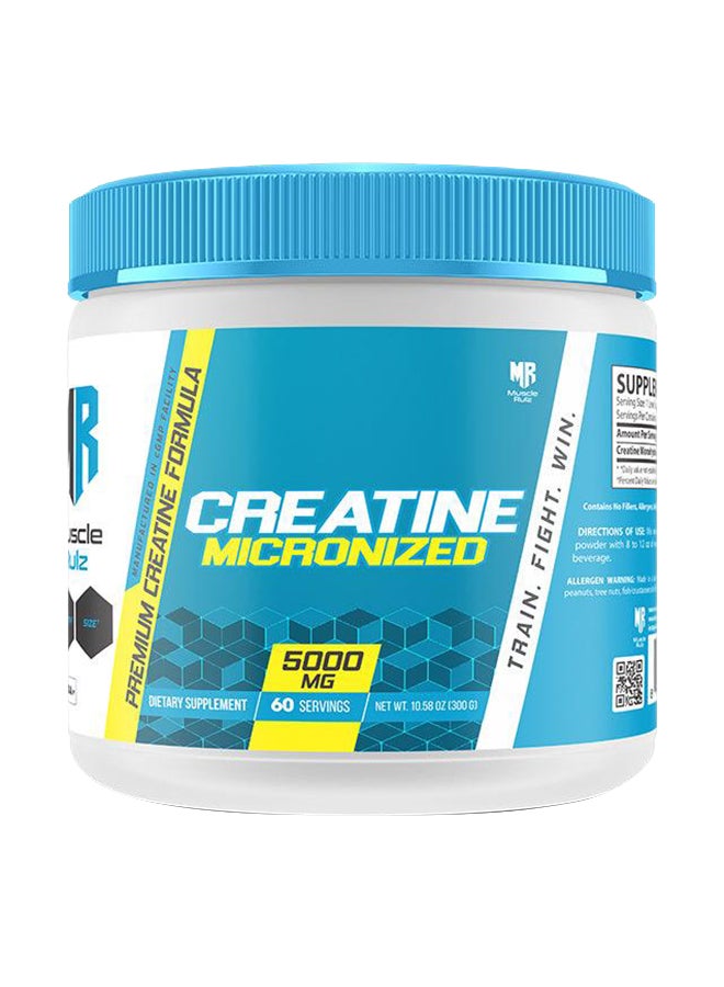 Muscle Rulz Creatine Micronized Formula 5000mg - 60 Servings - 300 grams 
