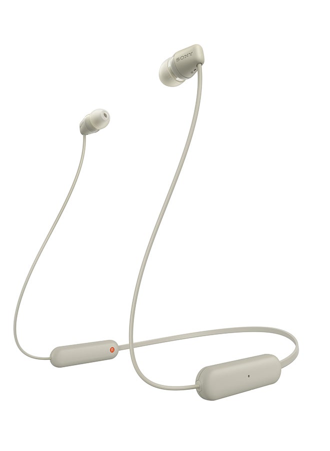Sony WI-C100  In Ear Wireless Bluetooth Headphones Taupe - Image 3
