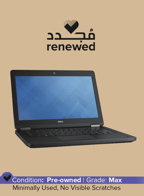 Renewed - Latitude E7250 With 12.5 Inch HD Display,Core i5 Processor/5th Generation/4GB Ram/128GB SSD/Intel HD Graphics English Black