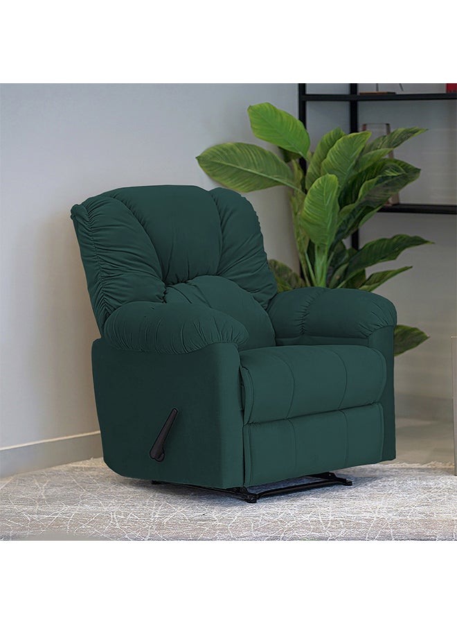 Velvet Upholstered Rocking Recliner Chair With Bed Mode Dark Green 90x100x80cm - v1681906675/N43636554A_22