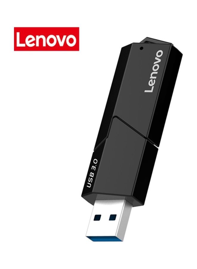 Lenovo 2 in 1 Card Reader USB 3.0 Compatible Up to 5Gbps and Up to 2TB Adapter Black - Image 1