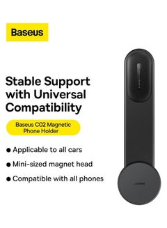 Baseus Magnetic Phone Holder for Car, MagSafe Dash Mount Compatible with iPhone 15 Pro Max, 15 Pro, 15 Plus, 14/13/12 Series, Tesla Car Bendable Memory Titanium Alloy for All Dashboard, Windshield Black  - Image 2