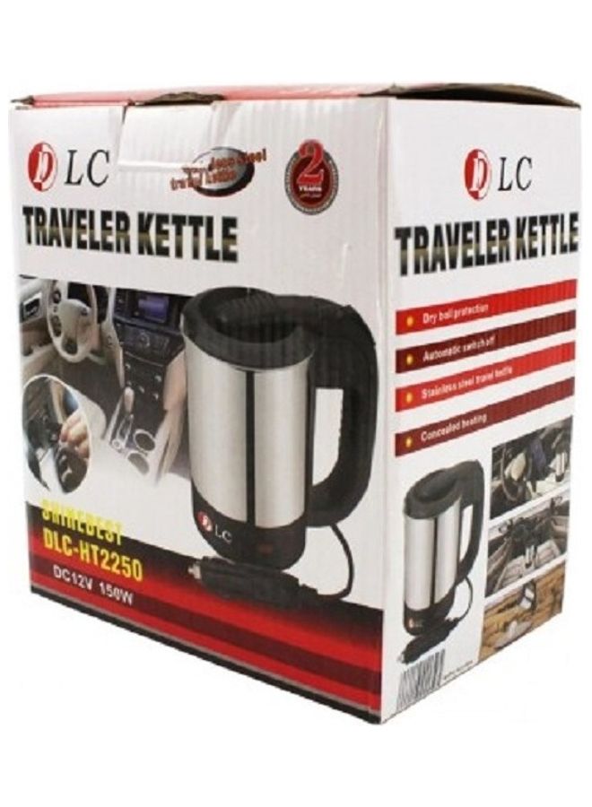 دي إل سي  غلاية كهربائية للسيارة 500مل 150 واط DLC-HT2250, لون فضي واسود 500 ml 150 W 626262073 اسود وفضي - Image 3