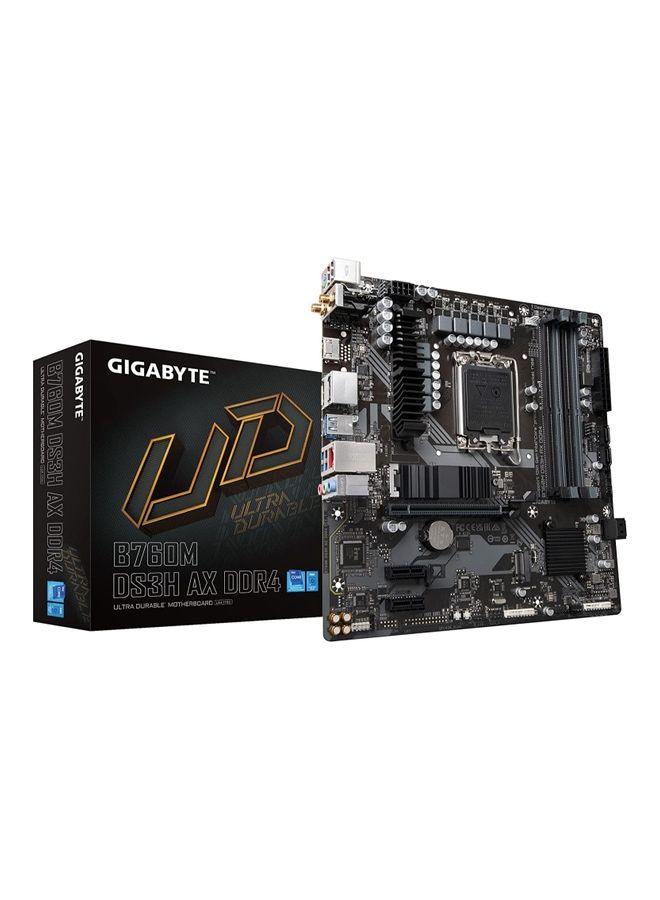 GIGABYTE - LGA 1700 Intel B760 M-ATX DDR4 2* M.2 PCIe 4.0 USB 3.2 Gen 2 Type-C WiFi 6E 2.5GbE LAN Q-Flash Plus PCIe EZ-Latch Gaming Motherboard Black - Image 1