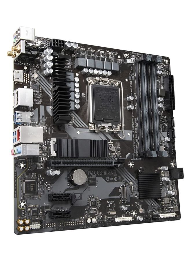 GIGABYTE - LGA 1700 Intel B760 M-ATX DDR4 2* M.2 PCIe 4.0 USB 3.2 Gen 2 Type-C WiFi 6E 2.5GbE LAN Q-Flash Plus PCIe EZ-Latch Gaming Motherboard Black - Image 1
