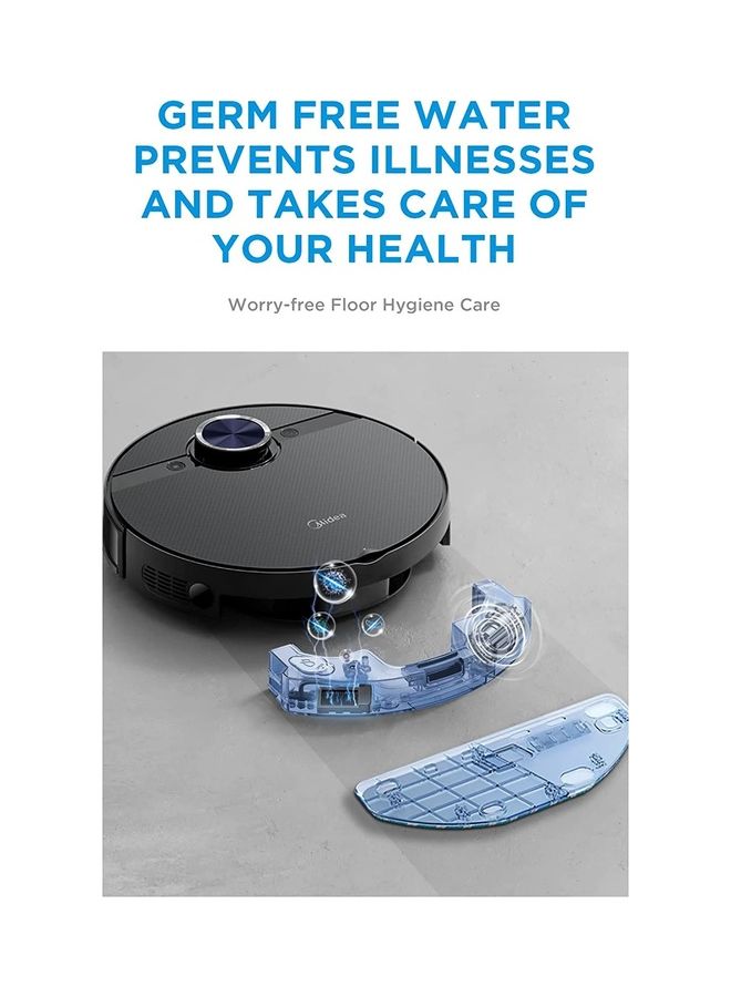 Midea - Robot Vacuum cleaner (Auto Clean+Auto Empty), 4000Pa Strong Suction with BLDC motor App & Voice Control with Msmartlife, Dust Bin In Station is 2L for 45 days, carpet sensor, Display screen 240 W S8+ Black - Image 1