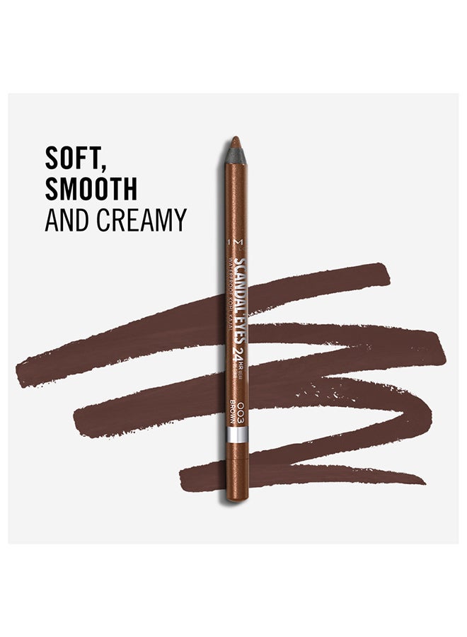 RIMMEL LONDON - Scandal'Eyes Waterproof Kohl Kajal Pencil Eyeliner – 003 –Brown - Image 1