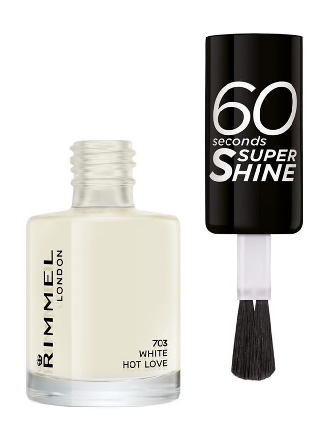 RIMMEL LONDON 60 Seconds Super Shine Nail Polish – 703 –White Hot Love  - Image 1