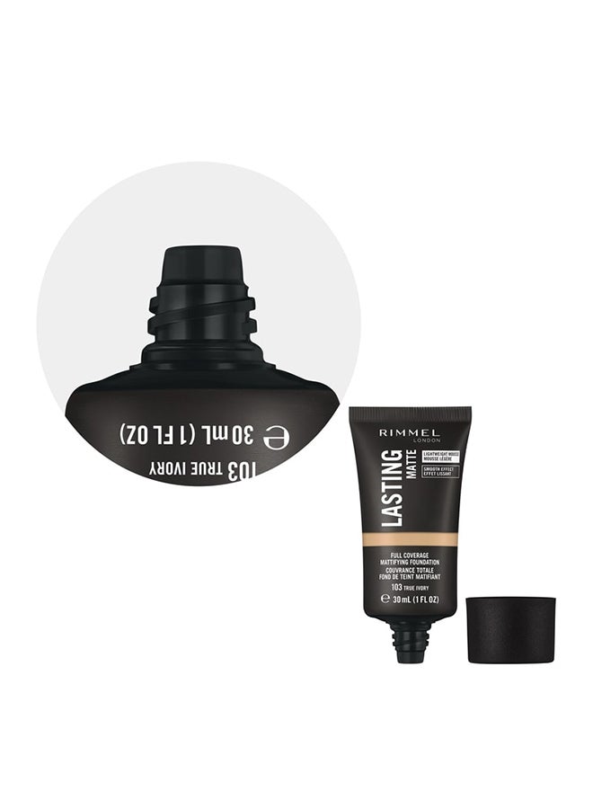 RIMMEL LONDON - Lasting Matte Foundation – 203 –True Beige - Image 1