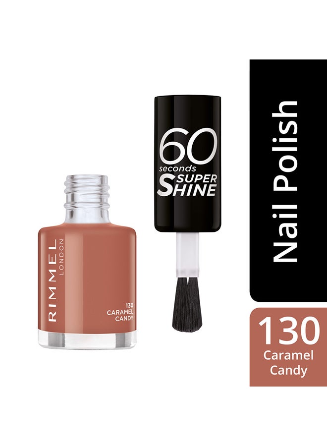RIMMEL LONDON - 60 Seconds Super Shine Nail Polish – 130 –Caramel Candy - Image 1