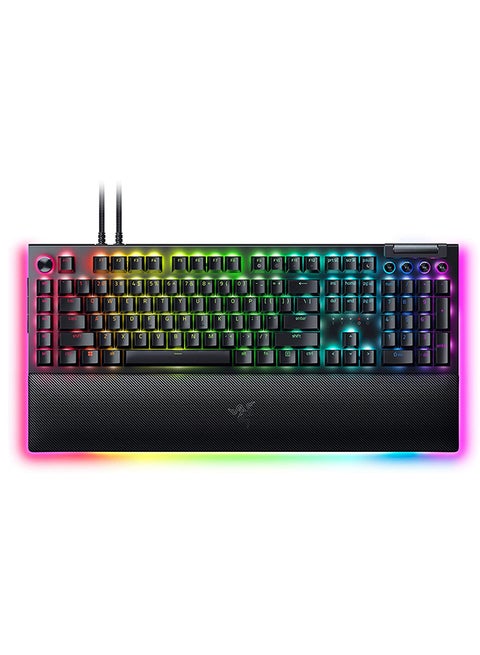BlackWidow V4 Pro RGB Mechanical Gaming Keyboard, Razer Green Switches, Command Dial, 5 Dedicated Macros Keys, English US Layout, Detachable Type-C Cable, Black | RZ03-04680100-R3M1